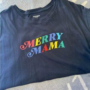 Old Navy ‘Merry Mama' Black T-Shirt